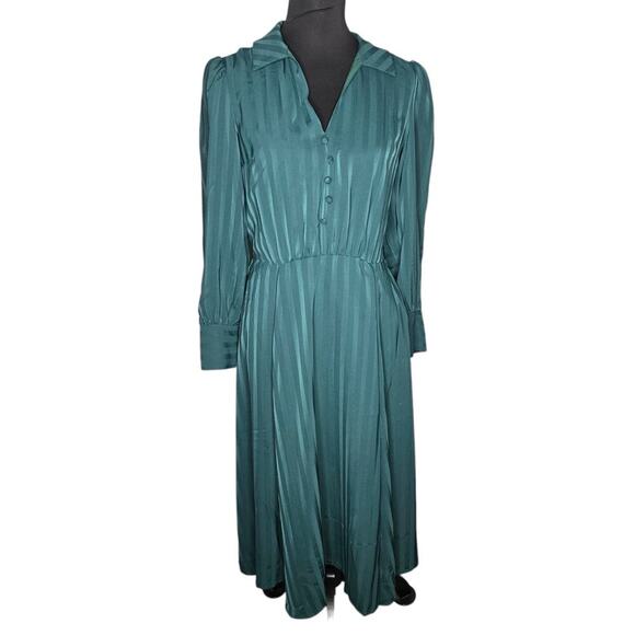 Modcloth Classy Announcement A-Line Green Midi Dress Size: 8 - Picture 2 of 6